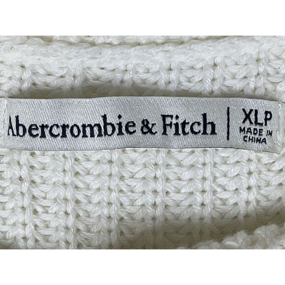 Abercrombie Fitch White Heavy Ribbed Turtleneck Midi Sweater Dress Size XLp. - Picture 3 of 10